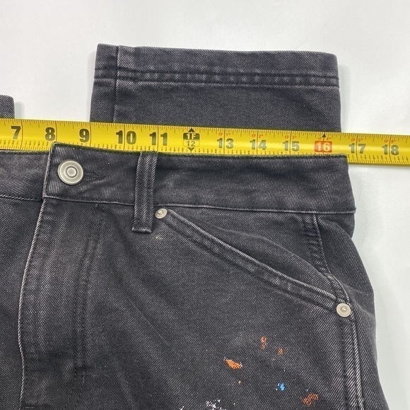 No Boundaries Black Paint Splatter Straight Leg Denim Carpenter Jeans 32x32 - Picture 9 of 12